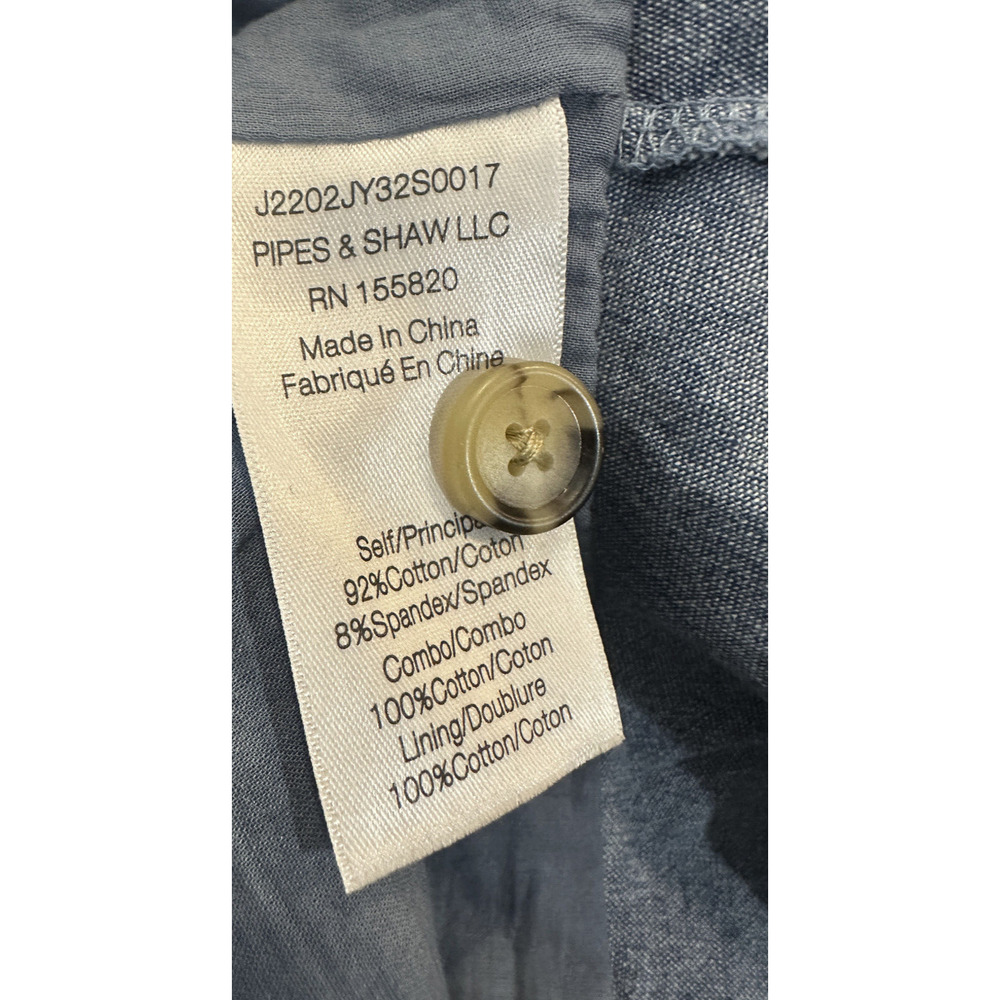 NWT Veronica Beard Chambray Bari T-Shirt Dress Tie Ruffle Large Preppy Coastal - Picture 12 of 15